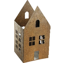 Dekorácia domček kovový 10 x 10 x 20 cm imitácia hrdze