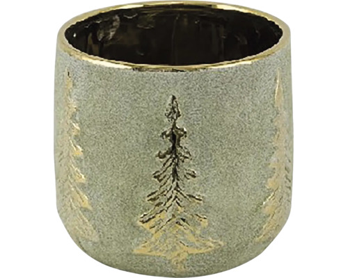 Obal na kvetináč so stromčekmi keramický Ø 17,5 x 16 cm zlato-zelený