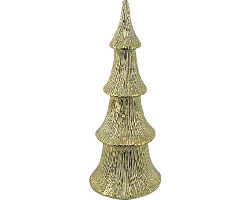 Dekorácia stromček ryhovaný keramický 16,5 x 44 cm zlatý