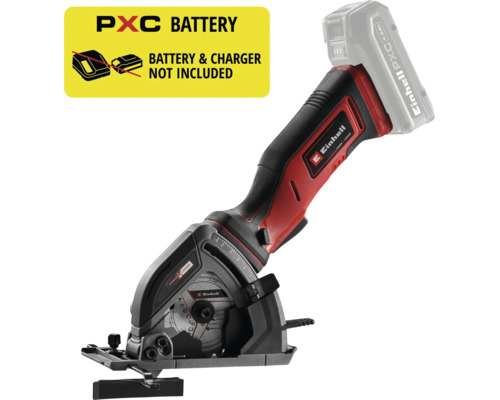 Einhell aku mini ručná kotúčová píla Power X-Change, kompaktný prístroj s ergonomickou rukoväťou, bez akumulátora a nabíjačky.