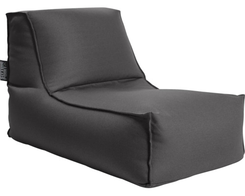 Moderný sedací vak v tvare L z odolnej tkaniny s Sitting Point Logo.