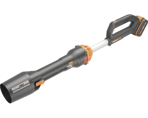 Akumulátorový fúkač lístia Worx Nitro Leafjet 20 Volt s variabilnou reguláciou vzduchu a ergonomickou rukoväťou.
