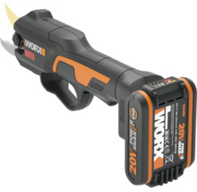 Akumulátorové nožnice na konáre WORX s bezuhlíkovým motorom a 20 Volt akumulátorom zo série Power Share.