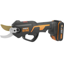 Akumulátorové záhradnícke nožnice WORX NITRO 20 voltov s bezuhlíkovým motorom a akumulátorom Power Share.