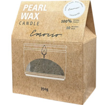 Perlový vosk na sviečky Emocio, vôňa kašmír, 350 gramov, 100 percentný prírodný produkt, vrátane 10 knôtov.