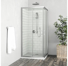 Sprchový kút s rohovým vstupom ROTH 80x80 cm farba rámu chrómová dekor skla číre sklo 597-8000000-00-02