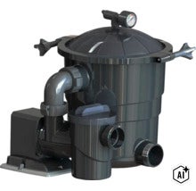 Bazénová filtrácia s kartušovým filtrom a integrovaným manometrom (Image AI modified or generated)