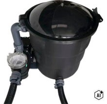 Bazénová filtrácia s kartušovým filtrom a integrovaným čerpadlom na čistenie bazéna (Image AI modified or generated)