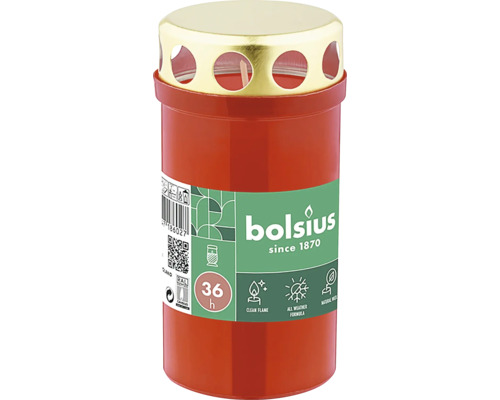 Hrobová sviečka Bolsius so zlatým kovovým vrchnákom a dobou horenia 36 hodín