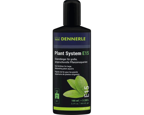 Železité hnojivo Dennerle Plant System E15 pre akváriá v 100 mililitrovej fľaštičke