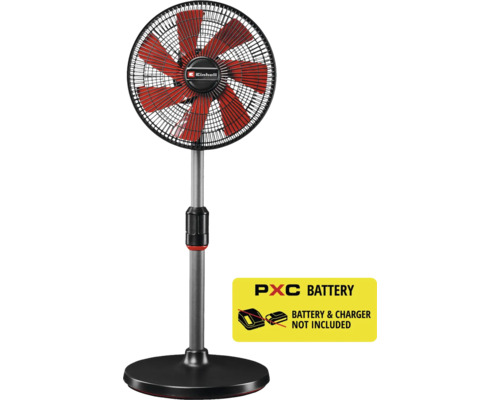 Akumulátorový stojanový ventilator Einhell s nastaviteľnou teleskopickou tyčou. Akumulátor a nabíjačka nie sú súčasťou balenia.