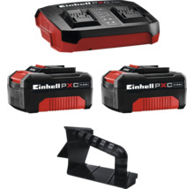 Štartovacia sada Einhell Power X-Change s dvoma 4.0 ampérhodinovými akumulátormi, nabíjačkou a nástenným držiakom