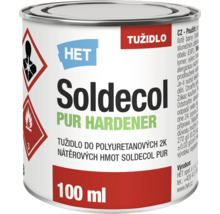 Tužidlo HET Soldecol PUR pre polyuretánové náterové hmoty v balení 100 mililitrov.