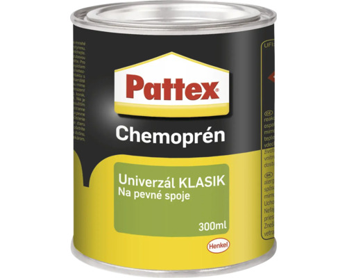 Univerzálne lepidlo Pattex Chemoprén v plechovke s objemom 300 mililitrov na pevné spoje