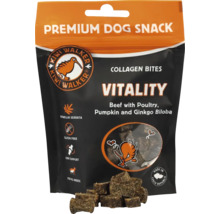 Pamlsek pre psov Kiwi Walker Premium Vitality s hovädzím hydinou tekvicou a ginkgo biloba pre všetky plemená v uzatvárateľnom vrecku