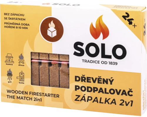 Solo drevený podpaľovač so zápalkou 24 kusov pre krby grily a kachle