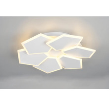 Moderné LED stropné svietidlo v tvare kvetu s geometrickými prvkami pre rovnomerné osvetlenie miestnosti.