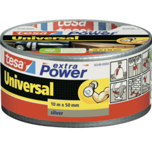 Tesa Extra Power Universal textilná páska, 10 metrov krát 50 milimetrov, strieborná