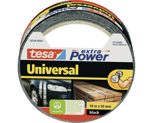 Univerzálna textilná páska Tesa Extra Power s dĺžkou 10 metrov a šírkou 50 milimetrov v čiernej farbe