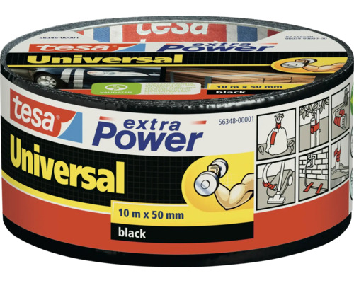 Tkaninová páska Tesa Extra Power Universal, 10 metrov krát 50 milimetrov, čierna