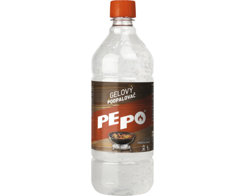 Gélový podpaľovač PEPO v 1 litrovej fľaši na zapálenie grilu a krbu