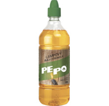 Fľaša 1 liter lampového oleja Pepo s citronelou pre záhradné pochodne a olejové lampy.