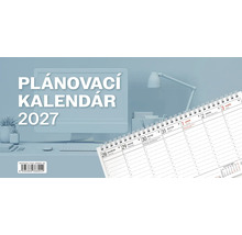 Plánovací kalendár na rok 2027 so špirálovou väzbou na pracovnom stole
