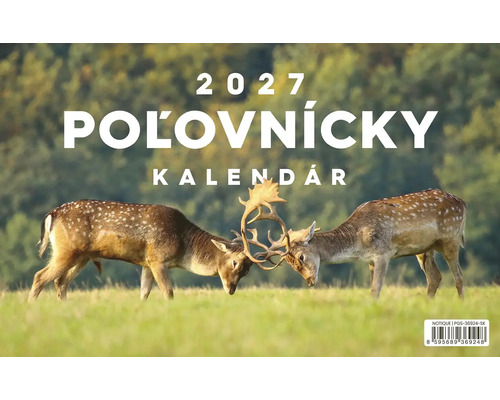 Poľovnícky kalendár 2027 s daňkami na titulnej strane
