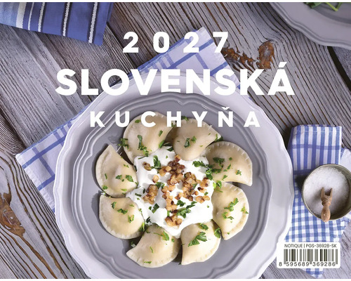 Nástenný kalendár 2027 Slovenská kuchyňa s tradičnými pirohami na tanieri