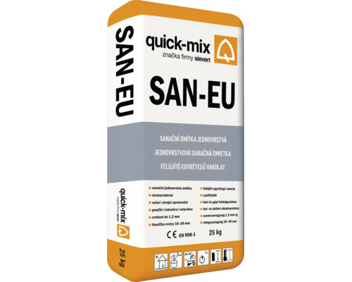 Vrece sanačnej omietky Quick Mix SAN-EU 25 kilogramov pre interiér a exteriér