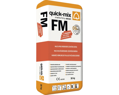 Quick-Mix FM trasová malta na škárovanie lícového muriva, 30 kilogramové vrece.