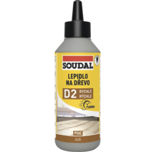 Soudal lepidlo na drevo D2 64A v plastovej fľaši s dávkovacou špičkou pre rýchle lepenie