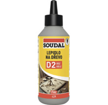 Soudal lepidlo na drevo D2 v plastovej fľaši s dávkovacím uzáverom na lepenie dreva.