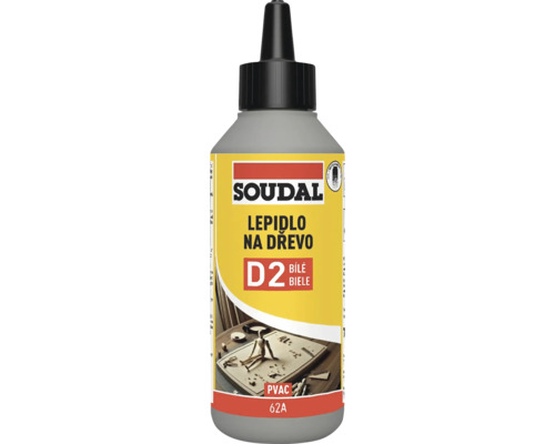 Soudal lepidlo na drevo D2 v plastovej fľaši s dávkovacím uzáverom na lepenie dreva.