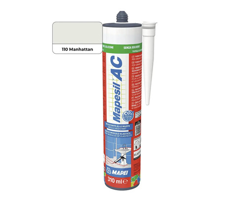 Silikónový tmel Mapei Mapesil AC 310 mililitrov Manhattan pre obklady a sanitárne priestory