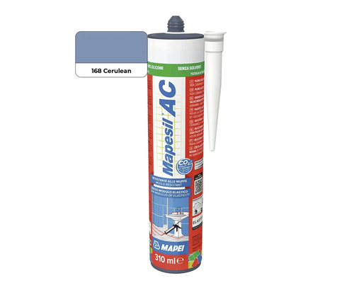 Silikónový tmel Mapei Mapesil AC 310 mililitrov 168 Cerulean na keramiku a sanitárne priestory