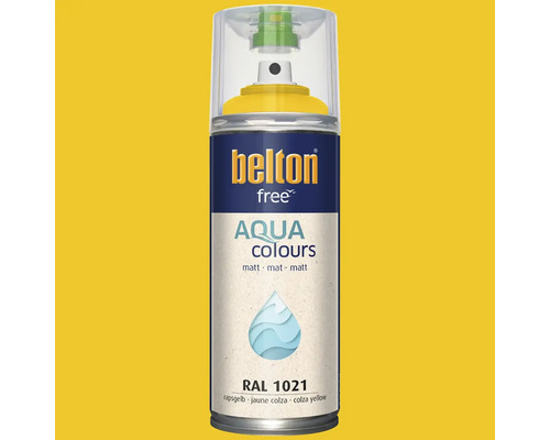 Sprejový lak Belton free Aqua Colours matný RAL 1021 repková žltá