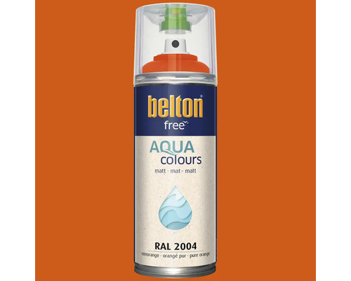 Sprejový lak Belton Free Aqua Colours matný v odtieni čistá oranžová RAL 2004