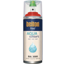Sprejový lak Belton Free Aqua Colours v ohnivočervenej matnej farbe RAL 3000