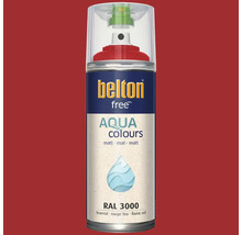 Sprejový lak Belton Free Aqua Colours v ohnivo červenom matnom odtieni RAL 3000 v plechovke