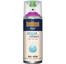 Sprejový lak Belton Free Aqua Colours v dopravnej purpurovej matnej farbe, RAL 4006, na vodnej báze