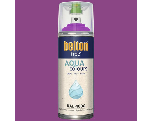 Sprejový lak Belton free Aqua Colours RAL 4006 dopravná purpurová matný
