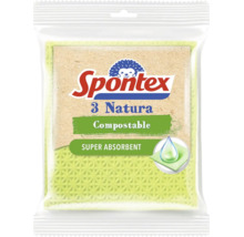 Spontex Natura kompostovateľné hubové utierky v balení po troch kusoch