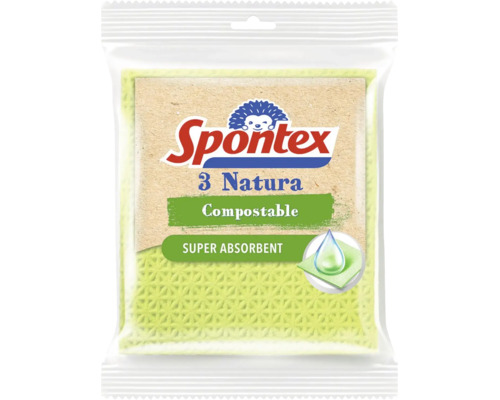 Spontex Natura kompostovateľné hubové utierky v balení po troch kusoch