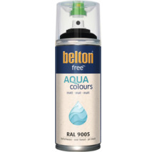Sprejový lak Belton Free Aqua Colours v matnej sýto čiernej farbe RAL 9005