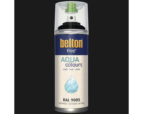 Sprejový lak Belton free Aqua Colours matný hlboká čierna RAL 9005