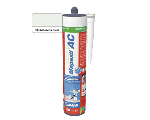 Sanitárny silikón Mapei Mapesil AC 310 mililitrov farba 103 mesačná biela na obklady a keramiku
