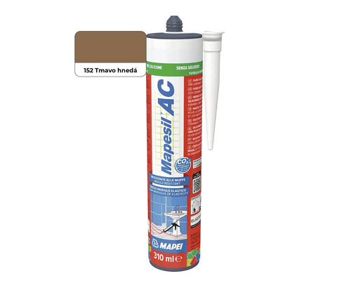 Silikónový tmel Mapei Mapesil AC v tmavo hnedej farbe, kartuša 310 mililitrov pre keramiku a sanitárne priestory.