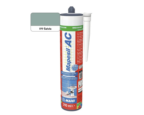 Silikónový tmel Mapei Mapesil AC 310 mililitrov farba 177 Salvia pre sanitárne a keramické škáry