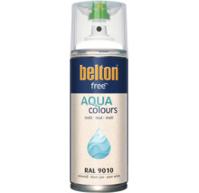 Sprejový lak Belton Free Aqua Colours čistá biela matná, RAL 9010, farba na vodnej báze v spreji